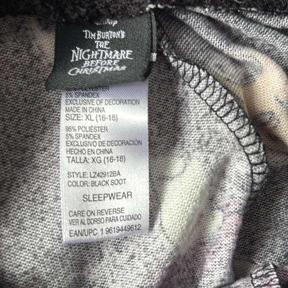 Pajama Bundle Nightmare before Christmas Mickey Mouse Black Gray Red Size XL 1X - Picture 3 of 4